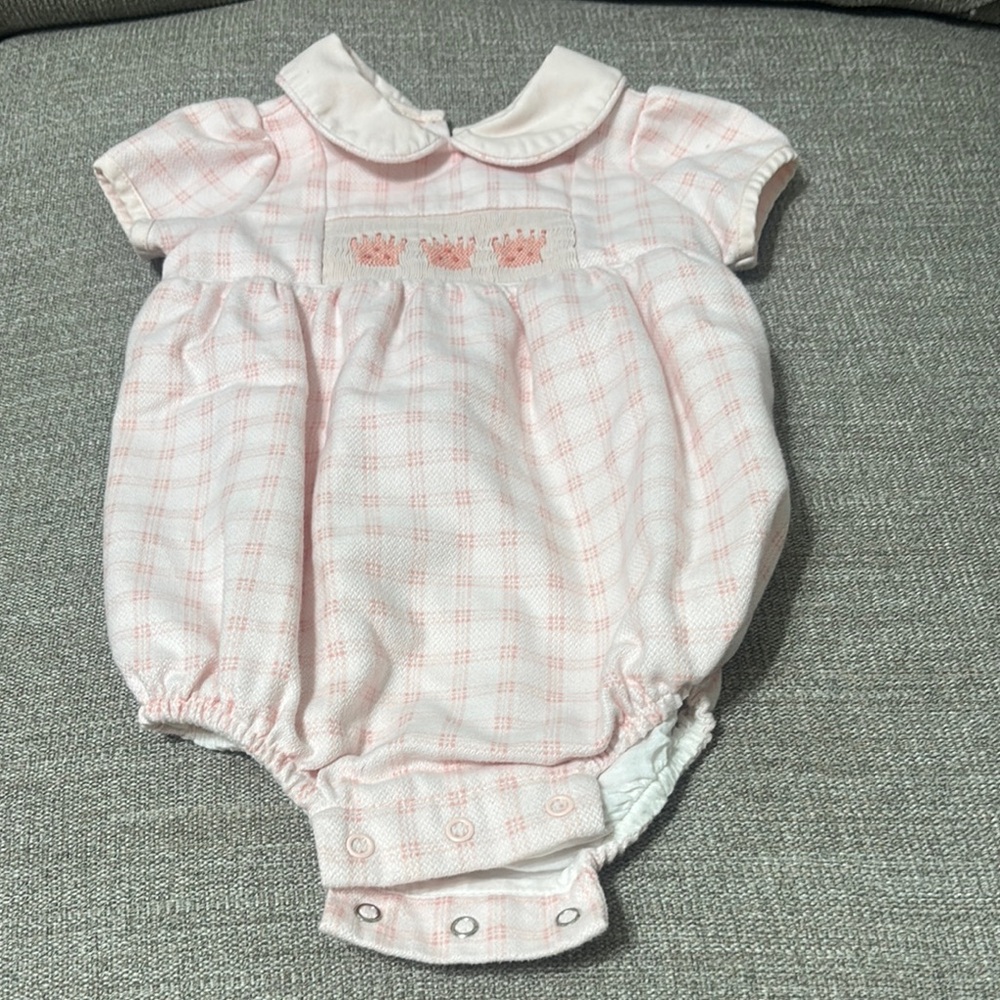 Pink Plaid Baby Romper